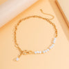 IngeSight.Z Baroque Imitation Pearl Asymmetrical Chain Choker Necklaces Women Gold Color Pendant Necklaces Neck Wedding Jewelry