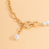 IngeSight.Z Baroque Imitation Pearl Asymmetrical Chain Choker Necklaces Women Gold Color Pendant Necklaces Neck Wedding Jewelry