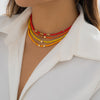 IngeSight.Z Bohemia Star Rainbow Rice Beads Choker Necklace for Women Simple Handmade Beaded Short Clavicle Chain Jewelry Gift