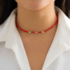 IngeSight.Z Bohemia Star Rainbow Rice Beads Choker Necklace for Women Simple Handmade Beaded Short Clavicle Chain Jewelry Gift
