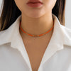 IngeSight.Z Bohemia Star Rainbow Rice Beads Choker Necklace for Women Simple Handmade Beaded Short Clavicle Chain Jewelry Gift