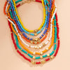 IngeSight.Z Bohemia Star Rainbow Rice Beads Choker Necklace for Women Simple Handmade Beaded Short Clavicle Chain Jewelry Gift