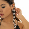 IngeSight.Z Bohemian Black White Rice Beads Long Tassel Clip Earrings For Women 2022 Korea Ear Cuff Wedding Party Gift
