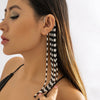 IngeSight.Z Bohemian Black White Rice Beads Long Tassel Clip Earrings For Women 2022 Korea Ear Cuff Wedding Party Gift