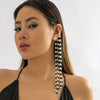 IngeSight.Z Bohemian Black White Rice Beads Long Tassel Clip Earrings For Women 2022 Korea Ear Cuff Wedding Party Gift