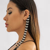 IngeSight.Z Bohemian Black White Rice Beads Long Tassel Clip Earrings For Women 2022 Korea Ear Cuff Wedding Party Gift