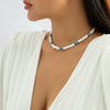 IngeSight.Z Bohemian Blue White Soft Polymer Clay Choker Necklace for Women Men Tribal Jewelry African Necklace Collar 2022