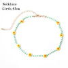 IngeSight.Z Bohemian Colorful Beads Flower Choker Necklace for Women 2022 Summer Statement Short Collar Clavicle Chain Jewelry