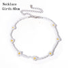 IngeSight.Z Bohemian Colorful Beads Flower Choker Necklace for Women 2022 Summer Statement Short Collar Clavicle Chain Jewelry