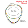 IngeSight.Z  Bohemian Colorful Glass Rice Beads Handmade Necklaces For Women MultiLayer Punk Silver Color Link Chain Choker NecK