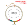 IngeSight.Z Bohemian Colorful Polymer Clay Pearls Choker Necklace For Women Gold Color Shell Pendant Neck Bracelet Set Jewelry