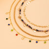 IngeSight.Z Bohemian Colorful Rainbow Crystal Beads Tassel Pendant Necklaces for Women Sequins Toggle Choker Necklaces Jewelry