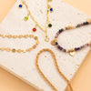 IngeSight.Z Bohemian Colorful Rainbow Crystal Beads Tassel Pendant Necklaces for Women Sequins Toggle Choker Necklaces Jewelry