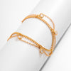 IngeSight.Z Bohemian Crystal Tassel Anklet Set For Women Gold Color Link Chain Charm Leg Bracelet High Heel Anklet Beach Jewelry