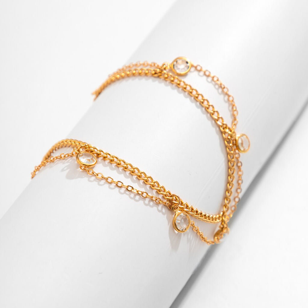 IngeSight.Z Bohemian Crystal Tassel Anklet Set For Women Gold Color Link Chain Charm Leg Bracelet High Heel Anklet Beach Jewelry