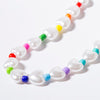 IngeSight.Z Bohemian Imitation Pearl Choker Necklace Collar for Women Statement Colorful Bead Clavicle Chain Necklace Jewelry