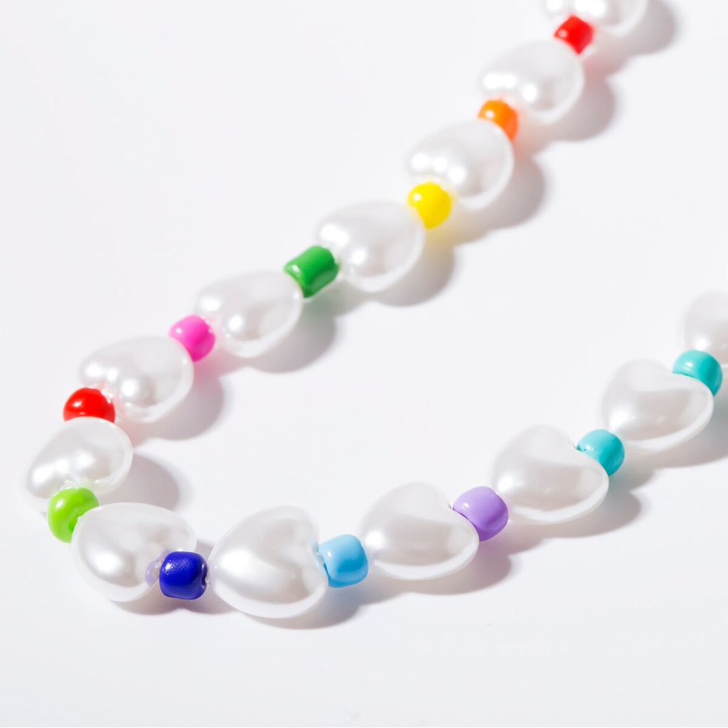 IngeSight.Z Bohemian Imitation Pearl Choker Necklace Collar for Women Statement Colorful Bead Clavicle Chain Necklace Jewelry