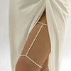 IngeSight.Z Bohemian Imitation Pearls Leg Thigh Chain for Women Simple Multi-layer Pearls Beaded Harness Beach Body Jewelry