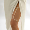 IngeSight.Z Bohemian Imitation Pearls Leg Thigh Chain for Women Simple Multi-layer Pearls Beaded Harness Beach Body Jewelry