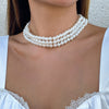 IngeSight.Z Bohemian Multi Layered Simulated Pearl Choker Necklace Collar Statement Boho Clavicle Chain Necklace Women Jewelry