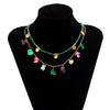 IngeSight.Z Bohemian Natural Irregular Stone Beads Pendant Necklace For Women Colorful Crystal Stone Small Disc Choker Necklaces