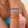 IngeSight.Z Bohemian Rainbow Seed Bead Bracelets Bangles Charm Colorful Acrylic Wrist Chain Bracelets Set for Women Jewelry Gift