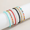 IngeSight.Z Bohemian Rainbow Seed Bead Bracelets Bangles Charm Colorful Acrylic Wrist Chain Bracelets Set for Women Jewelry Gift