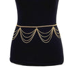 IngeSight.Z Bohemian Retro Style Multilayer Alloy Waist Chain Body Chain for Women Round Pendant Belly Chain Waist Chain Jewelry