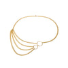 IngeSight.Z Bohemian Retro Style Multilayer Alloy Waist Chain Body Chain for Women Round Pendant Belly Chain Waist Chain Jewelry