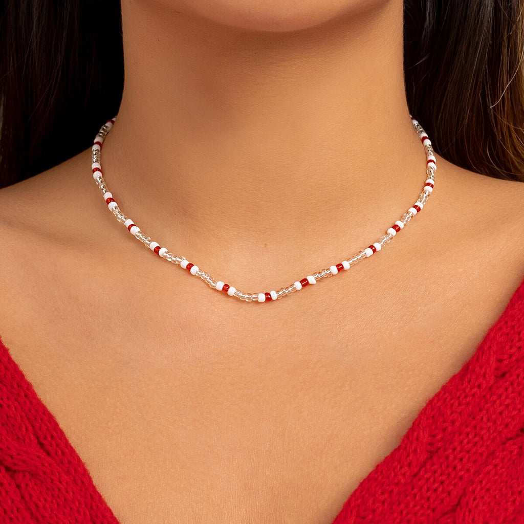 IngeSight.Z Boho Colorful Seed Beads Choker Necklace for Women Korean Sweet Handmade Collar Clavicle Chain Christmas Jewelry