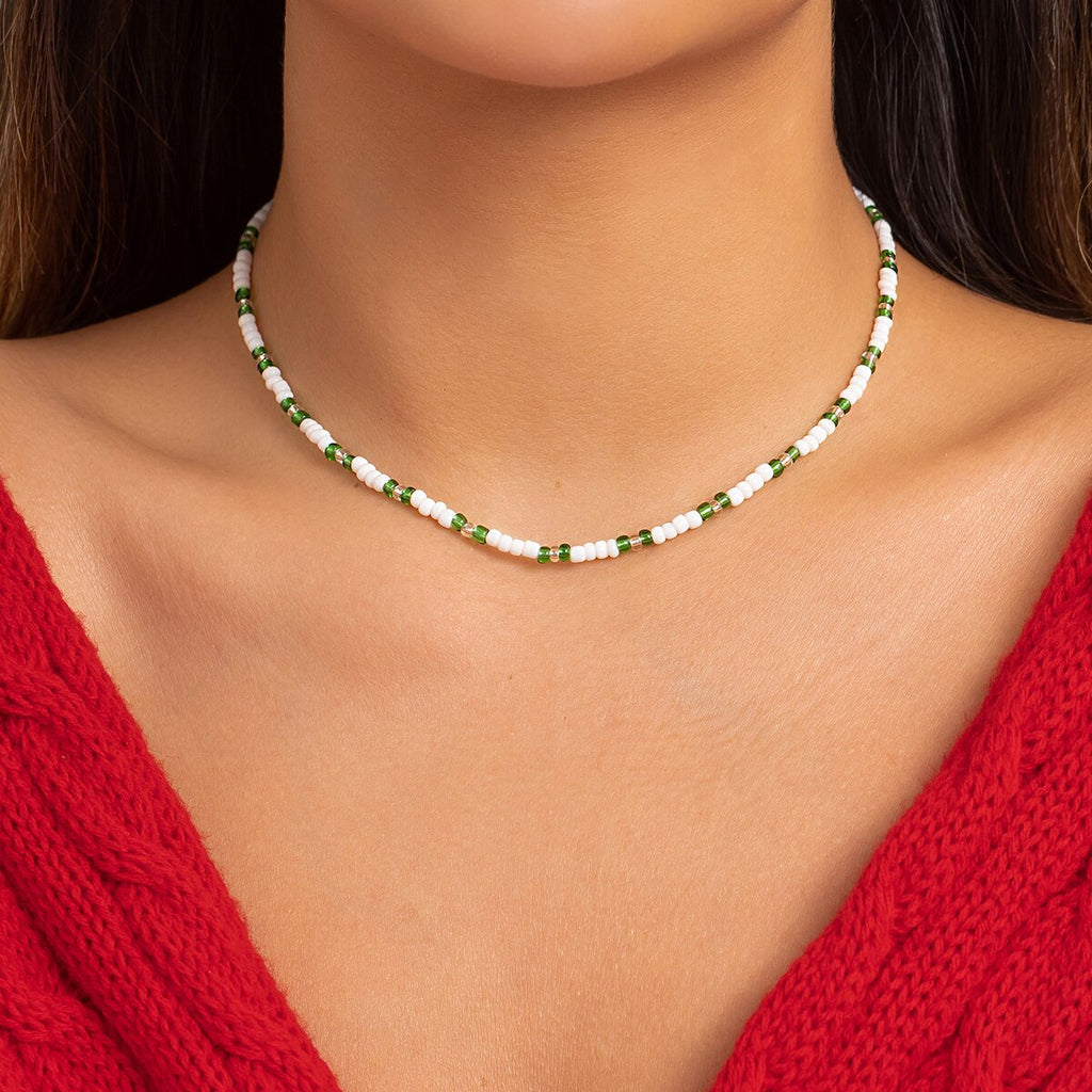 IngeSight.Z Boho Colorful Seed Beads Choker Necklace for Women Korean Sweet Handmade Collar Clavicle Chain Christmas Jewelry