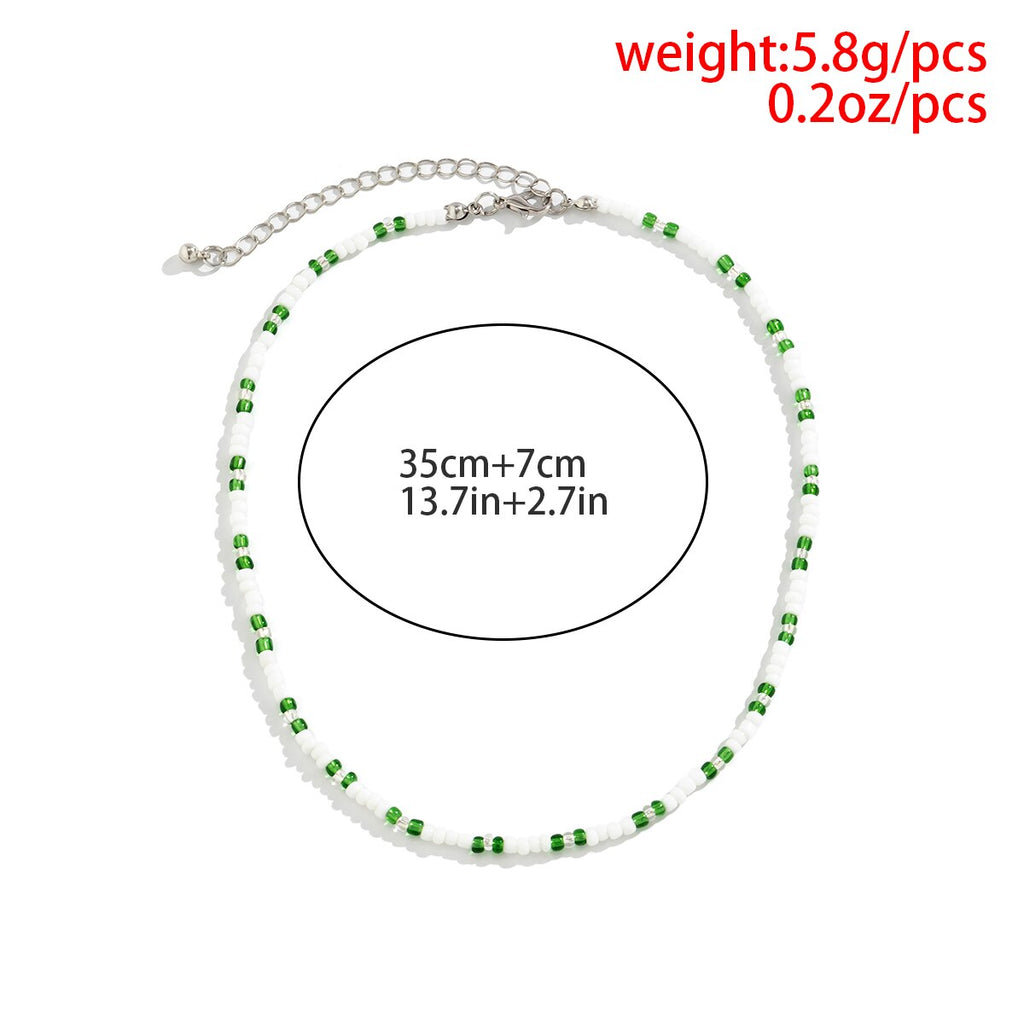 IngeSight.Z Boho Colorful Seed Beads Choker Necklace for Women Korean Sweet Handmade Collar Clavicle Chain Christmas Jewelry