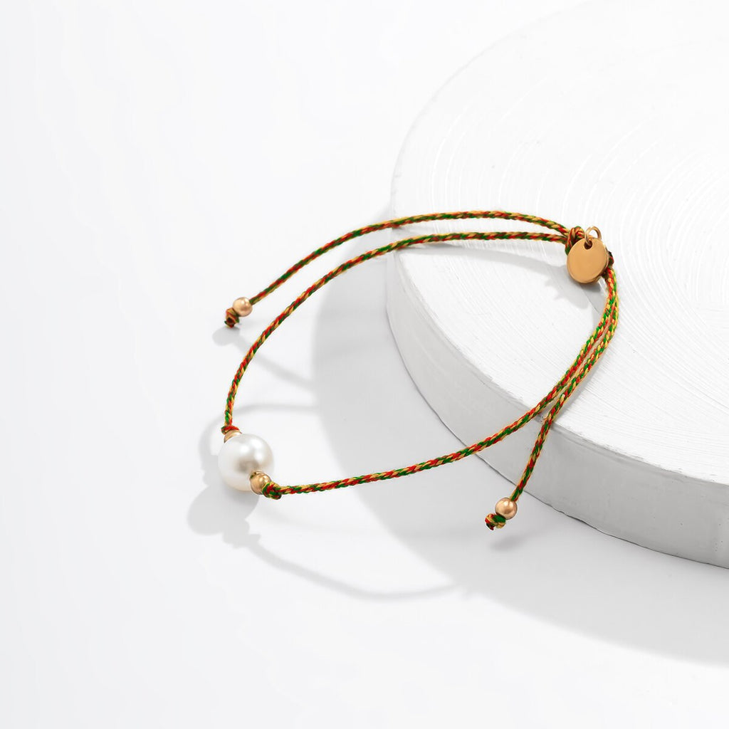 IngeSight.Z Boho Colorful Thread Braided Bracelets For Women Men Punk Peal Beaded Adjustable Handmade Couple Bracelet Gift