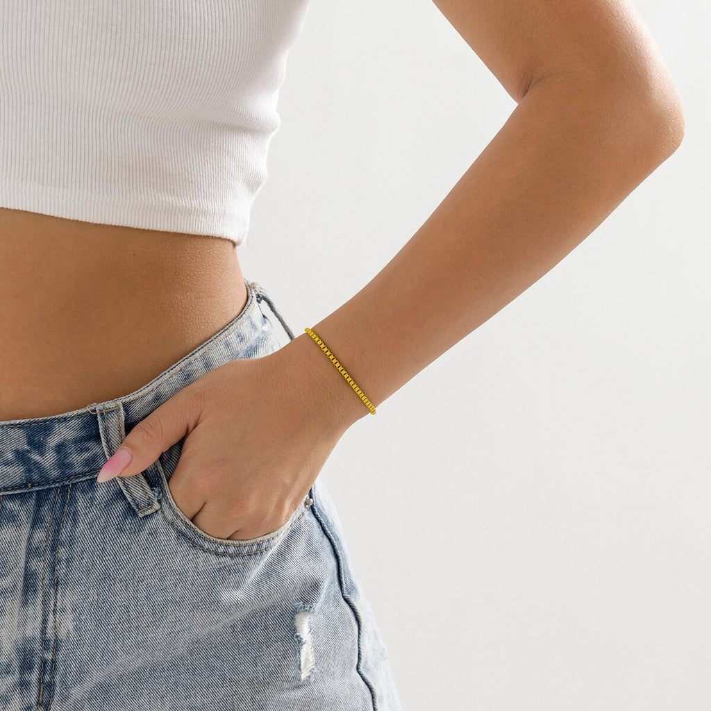 IngeSight.Z Boho Rainbow Color Enamel Box Chain Choker Necklace For Women 2022 Spray Paint Y2K Necklace Jewelry Gift