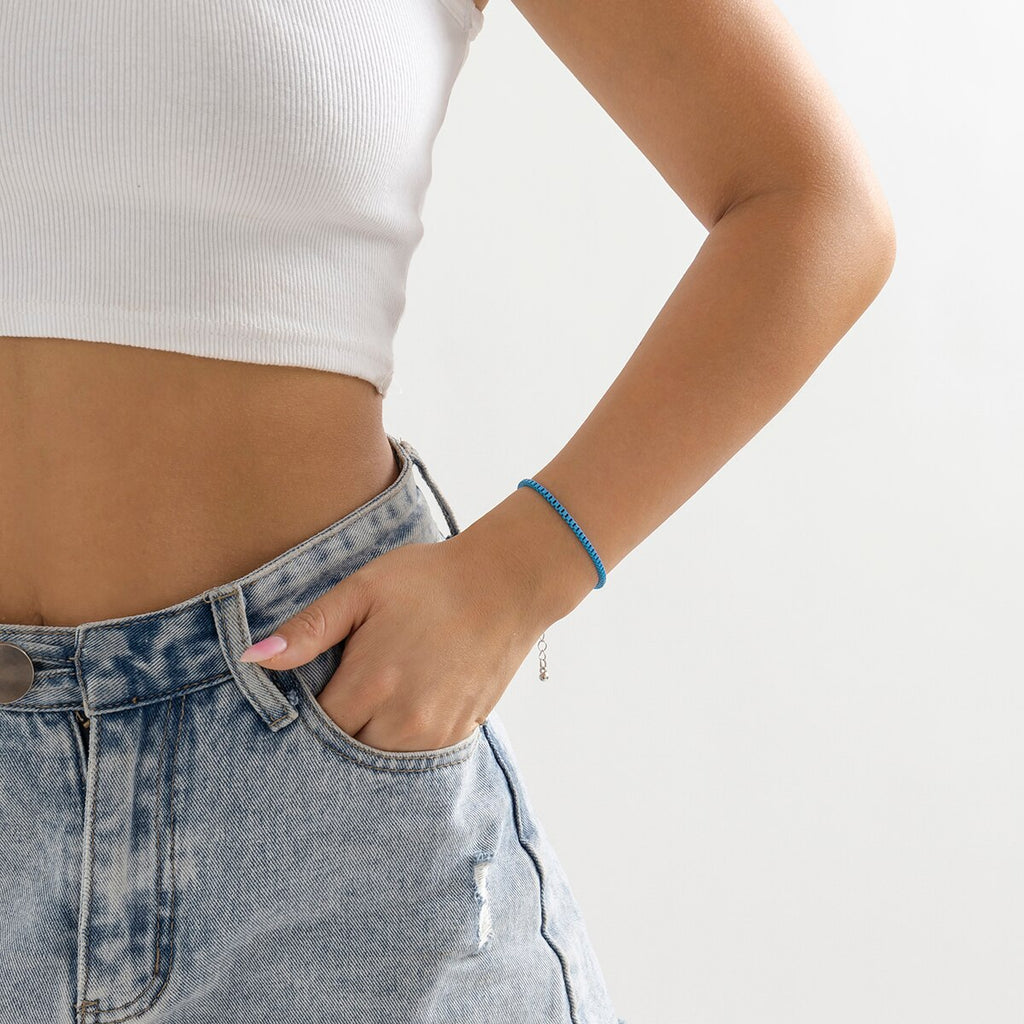 IngeSight.Z Boho Rainbow Color Enamel Box Chain Choker Necklace For Women 2022 Spray Paint Y2K Necklace Jewelry Gift