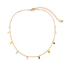 IngeSight.Z Boho Rainbow Colorful Crystal Rhinestone Choker Necklaces for Women Flower Sequins Tassel Pendant Necklaces Jewelry