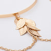 IngeSight.Z Charm Leaves Tassel Pendant Couple Bracelets Bangles Bohemian Summer Upper Arm Cuff Bracelets for Women Jewelry Gift