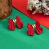 IngeSight.Z Christmas Red Bow Drop Earring For Women Korean Cute Elegant Velvet Dangle Earring Year Festival Jewelry
