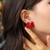 IngeSight.Z Christmas Red Bow Drop Earring For Women Korean Cute Elegant Velvet Dangle Earring Year Festival Jewelry