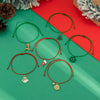 IngeSight.Z Christmas Theme Braided Rope Adjustable Bracelet for Women Pearl Snowflake Socks Christmas Tree Pendant Bracelets