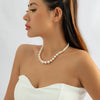 IngeSight.Z Classic Imitation Pearl Choker Necklace for Women  Rhinestone Clavicle Chain Necklace Wedding Party Gift 2022