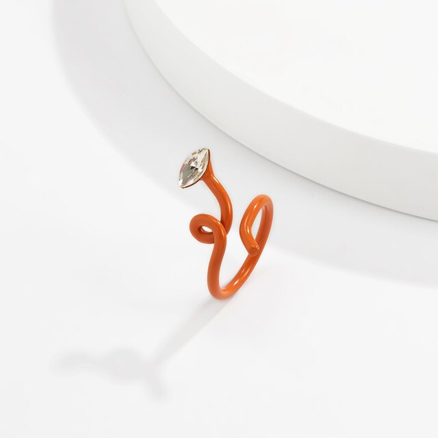 IngeSight.Z Colorful Geometric Irregular Metal Couple Knuckle Finger Rings Candy Color Women Open Rings Jewelry Accessories Gift