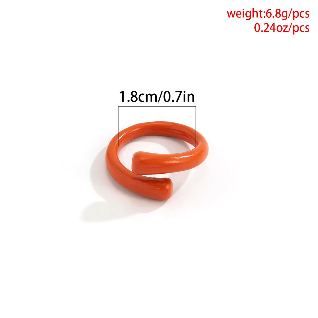 IngeSight.Z Colorful Geometric Irregular Metal Couple Knuckle Finger Rings Candy Color Women Open Rings Jewelry Accessories Gift