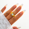 IngeSight.Z Colorful Rainbow Rhinestones Crystal Rings for Women Charm KC Gold Color Knuckle Finger Rings Wedding Jewelry Gifts