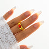IngeSight.Z Colorful Rainbow Rhinestones Crystal Rings for Women Charm KC Gold Color Knuckle Finger Rings Wedding Jewelry Gifts