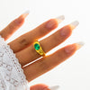 IngeSight.Z Colorful Rainbow Rhinestones Crystal Rings for Women Charm KC Gold Color Knuckle Finger Rings Wedding Jewelry Gifts