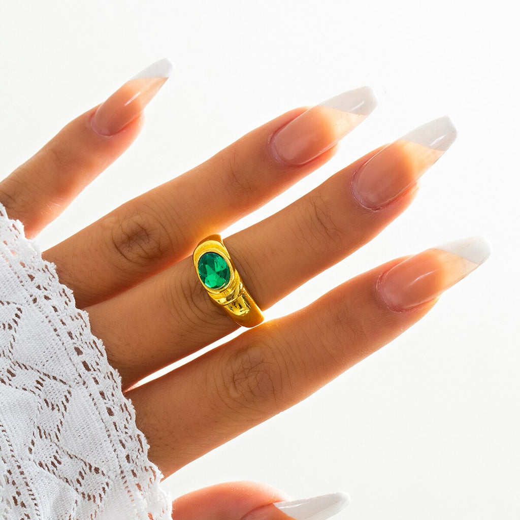 IngeSight.Z Colorful Rainbow Rhinestones Crystal Rings for Women Charm KC Gold Color Knuckle Finger Rings Wedding Jewelry Gifts