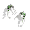 IngeSight.Z Creative Green Crystal Flower Elf Ear Clip for Women Vintage Hollow Metal Leaf No Piercing Hanging Earrings Jewelry