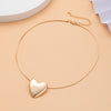 IngeSight.Z Cute Big Love Heart Pendant Necklaces Simple Thin Snake Chain Choker Necklaces Collar for Women Neck Jewelry Wedding