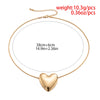 IngeSight.Z Cute Big Love Heart Pendant Necklaces Simple Thin Snake Chain Choker Necklaces Collar for Women Neck Jewelry Wedding